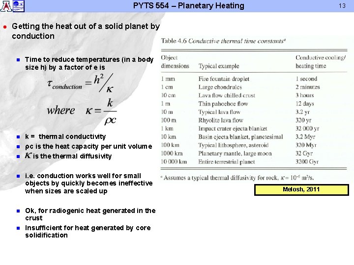 PYTS 554 – Planetary Heating l 13 Getting the heat out of a solid