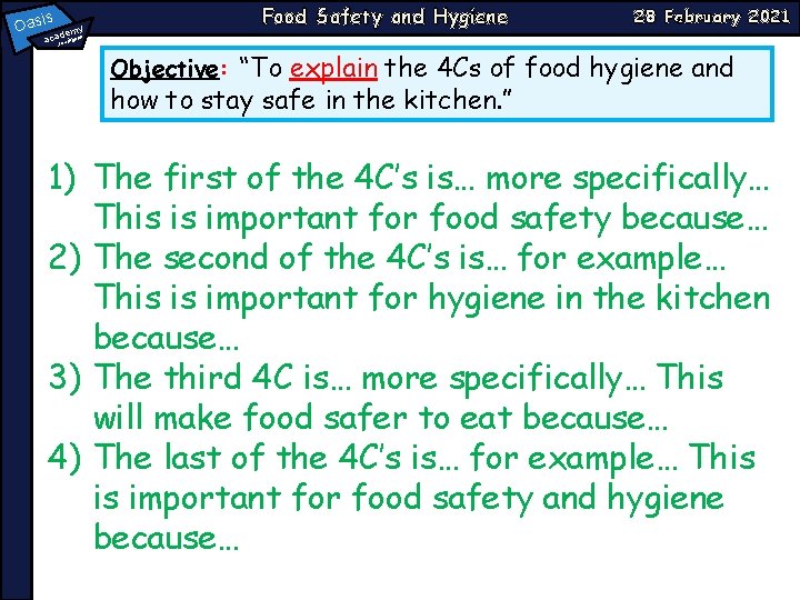 Oasi s emy cad thbank a : sou Food Safety and Hygiene 28 February Oasi s emy cad thbank a : sou Food Safety and Hygiene 28 February