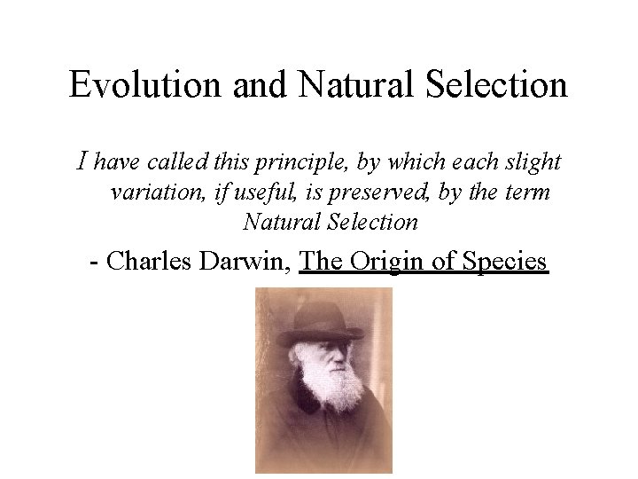Evolution and Natural Selection I have called this principle, by which each slight variation, Evolution and Natural Selection I have called this principle, by which each slight variation,