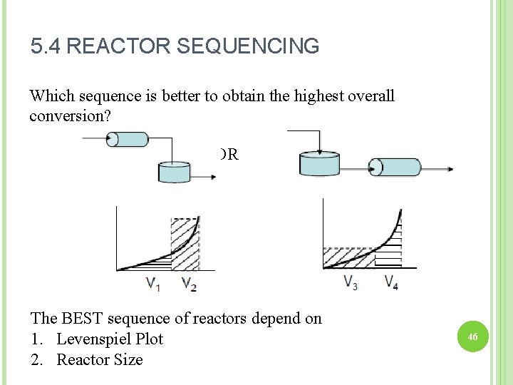 5. 4 REACTOR SEQUENCING Which sequence is better to obtain the highest overall conversion?