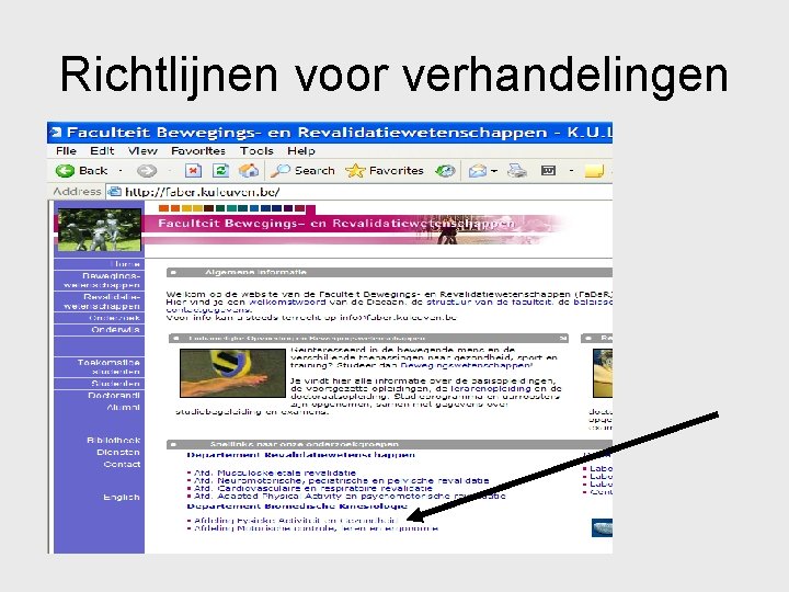 Richtlijnen voor verhandelingen Richtlijnen voor verhandelingen