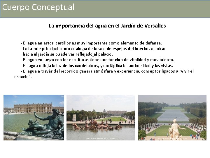 Cuerpo Conceptual La importancia del agua en el Jardín de Versalles - El agua
