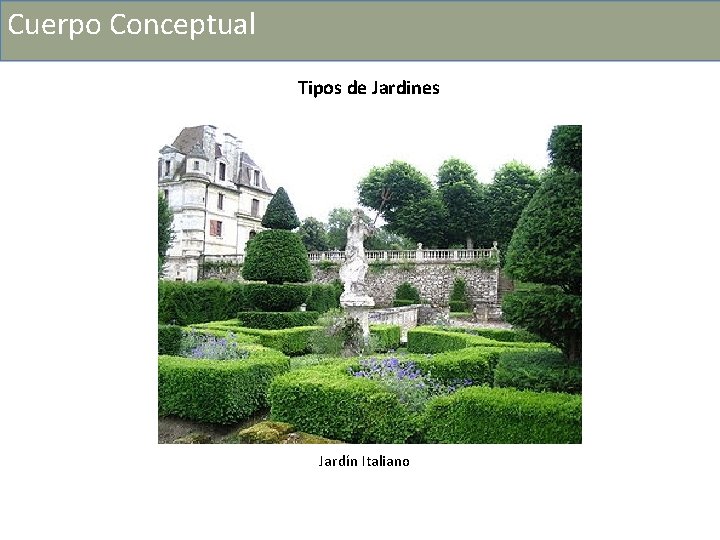 Cuerpo Conceptual Tipos de Jardines Jardín Italiano 