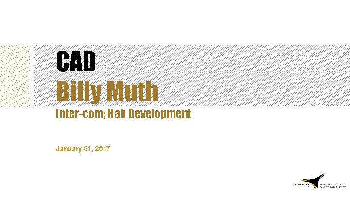 CAD Billy Muth Inter-com; Hab Development January 31, 2017 