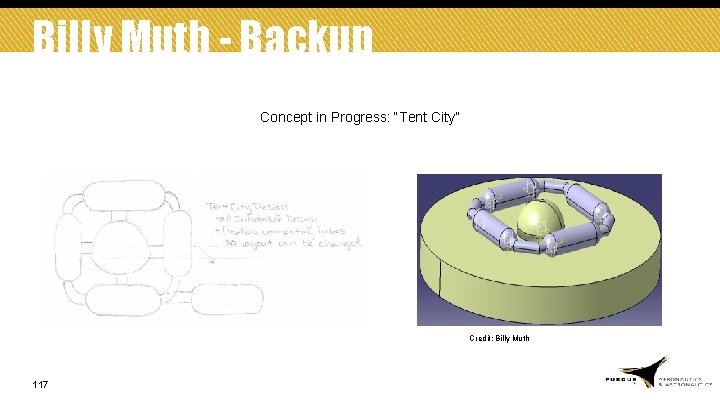 Billy Muth - Backup Concept in Progress: “Tent City” Credit: Billy Muth 117 
