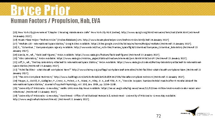 Bryce Prior Human Factors / Propulsion, Hab, EVA [15] New York city government “Chapter