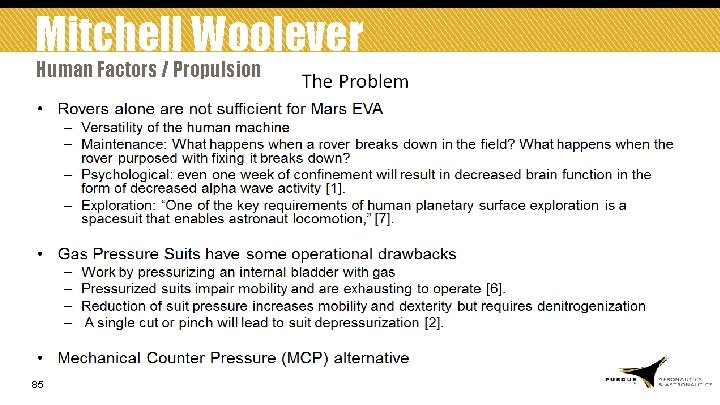 Mitchell Woolever Human Factors / Propulsion 85 