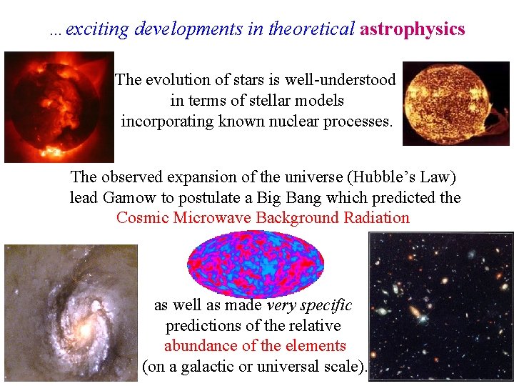 …exciting developments in theoretical astrophysics The evolution of stars is well-understood in terms of
