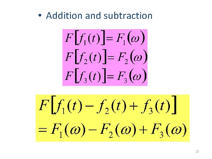  • Addition and subtraction 21 