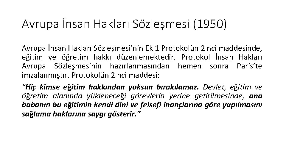 Avrupa İnsan Hakları So zles mesi (1950) Avrupa İnsan Hakları So zles mesi’nin Ek