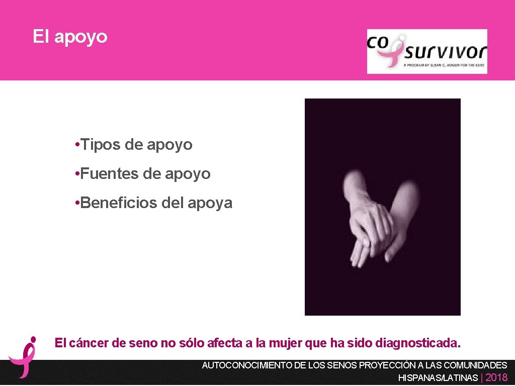 El apoyo • Tipos de apoyo • Fuentes de apoyo • Beneficios del apoya