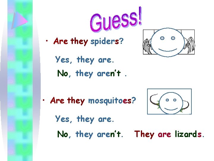  • Are they spiders? Yes, they are. No, they aren’t. • Are they
