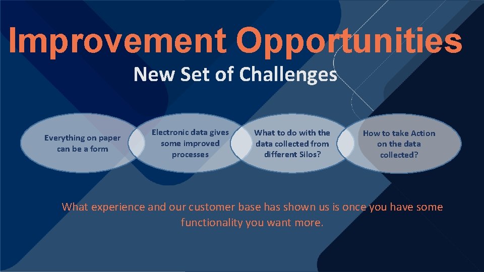 Quando for alterar o Opportunities Improvement assunto, pode utilizar este New Set of Challenges