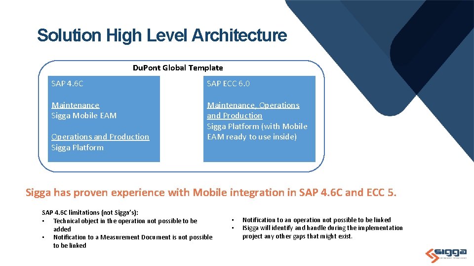 Solution High Level Architecture Du. Pont Global Template SAP 4. 6 C SAP ECC