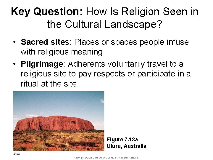 Key Question: How Is Religion Seen in the Cultural Landscape? • Sacred sites: Places