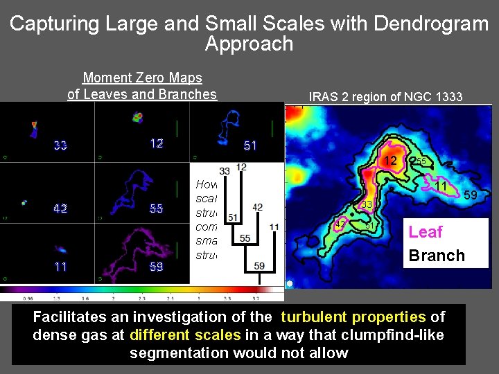 Capturing Large and Small Scales with Dendrogram Approach Moment Zero Maps of Leaves and