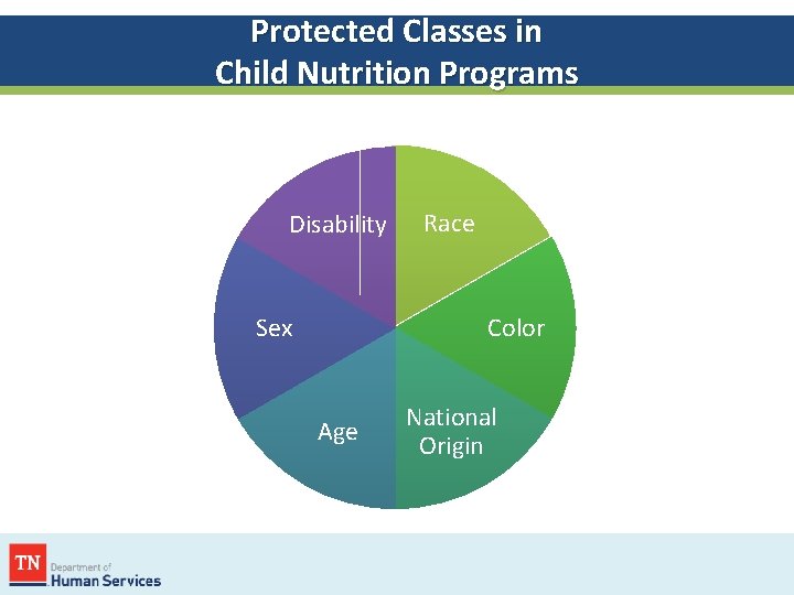 Protected Classes in Child Nutrition Programs Disability Sex Race Color Age National Origin 
