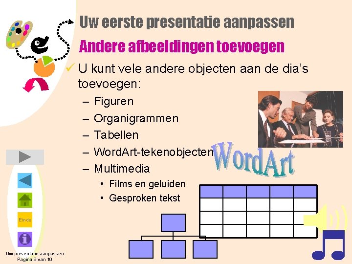 Uw eerste presentatie aanpassen Andere afbeeldingen toevoegen ü U kunt vele andere objecten aan