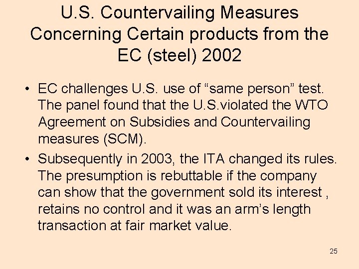 U. S. Countervailing Measures Concerning Certain products from the EC (steel) 2002 • EC