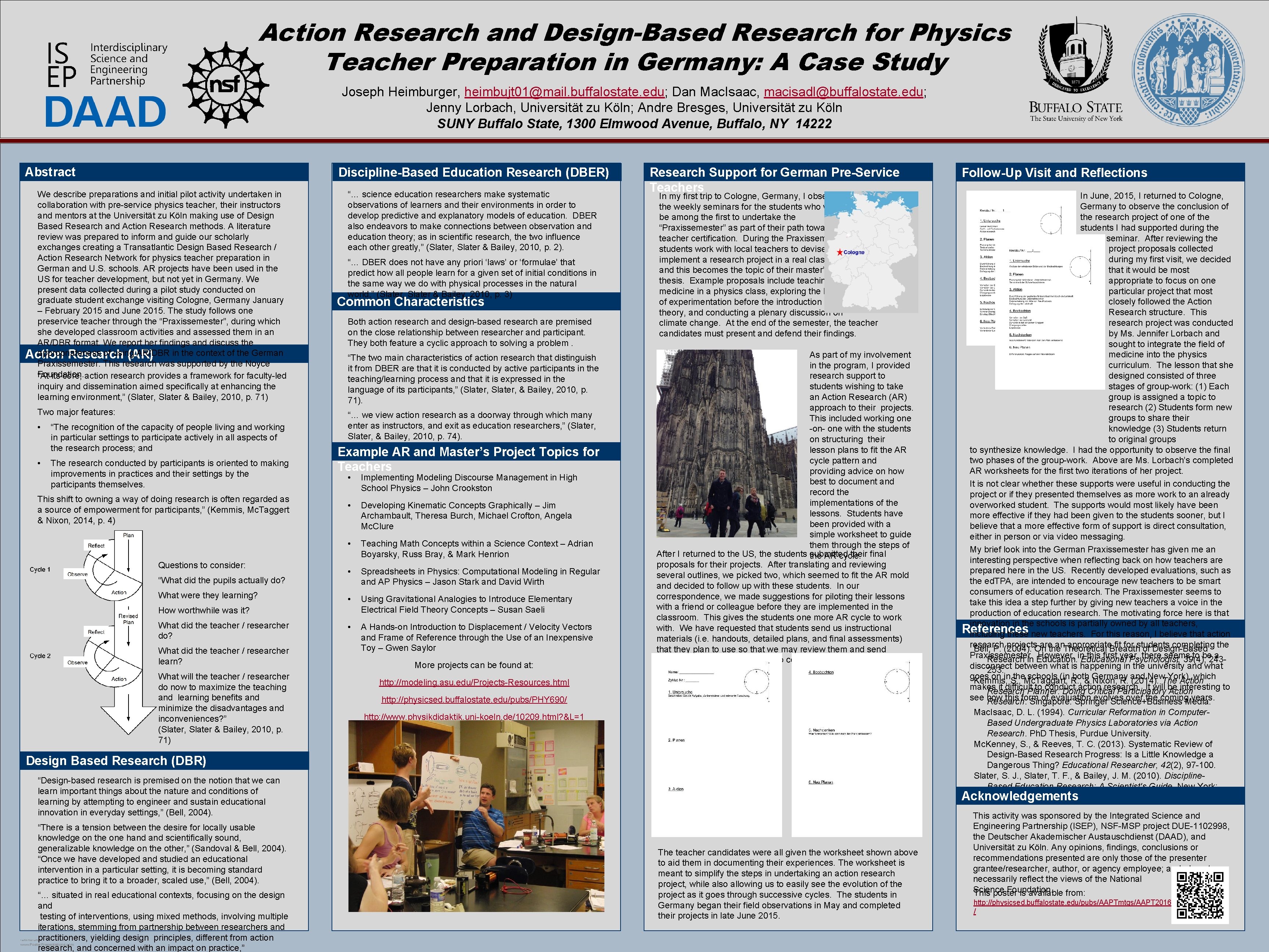 Action Research and Design-Based Research for Physics Teacher Preparation in Germany: A Case Study