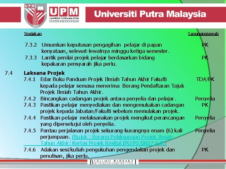 Tindakan 7. 3. 2 Umumkan keputusan pengagihan pelajar di papan kenyataan, selewat-lewatnya minggu ketiga