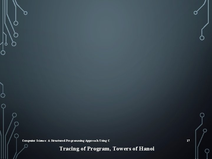 Computer Science: A Structured Programming Approach Using C Tracing of Program, Towers of Hanoi