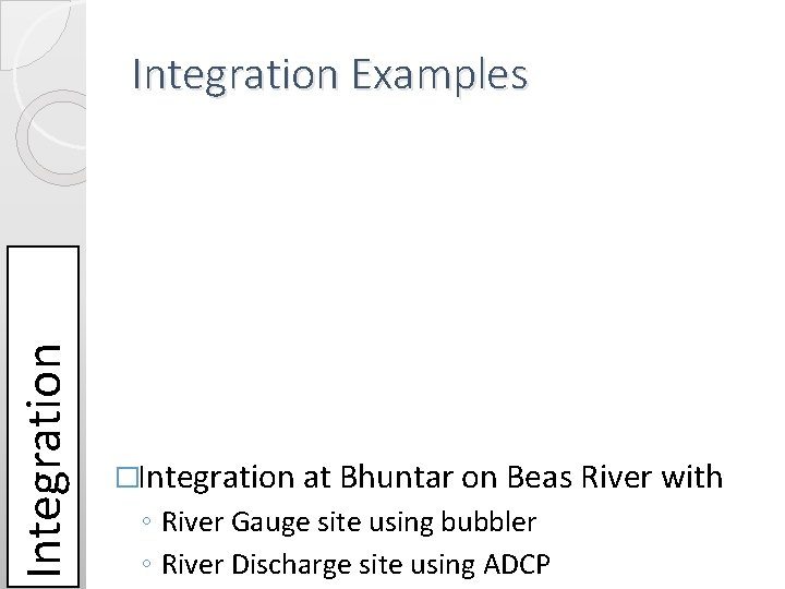 Integration Examples �Integration at Bhuntar on Beas River with ◦ River Gauge site using Integration Examples �Integration at Bhuntar on Beas River with ◦ River Gauge site using
