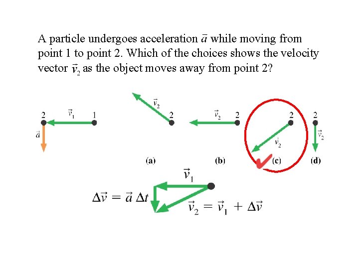 A particle undergoes acceleration while moving from point 1 to point 2. Which of A particle undergoes acceleration while moving from point 1 to point 2. Which of