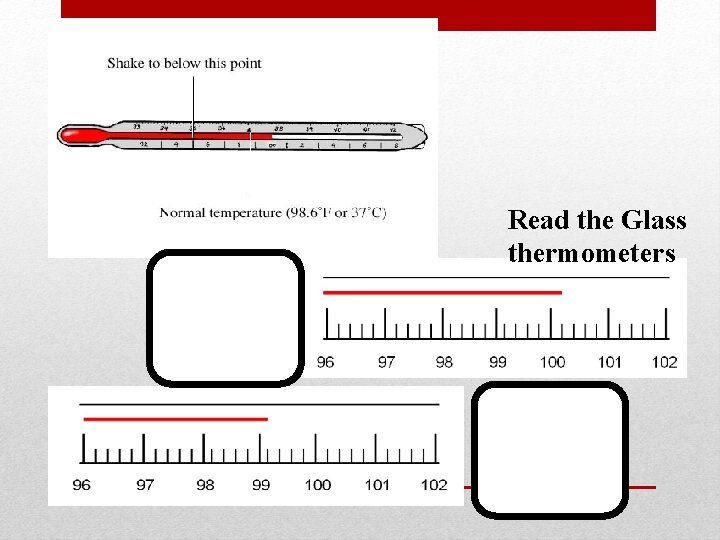 Read the Glass thermometers 
