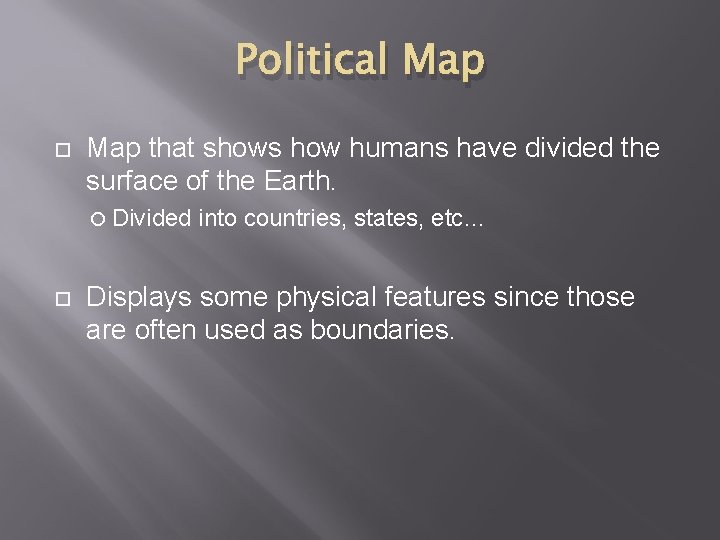 Political Map that shows how humans have divided the surface of the Earth. Divided