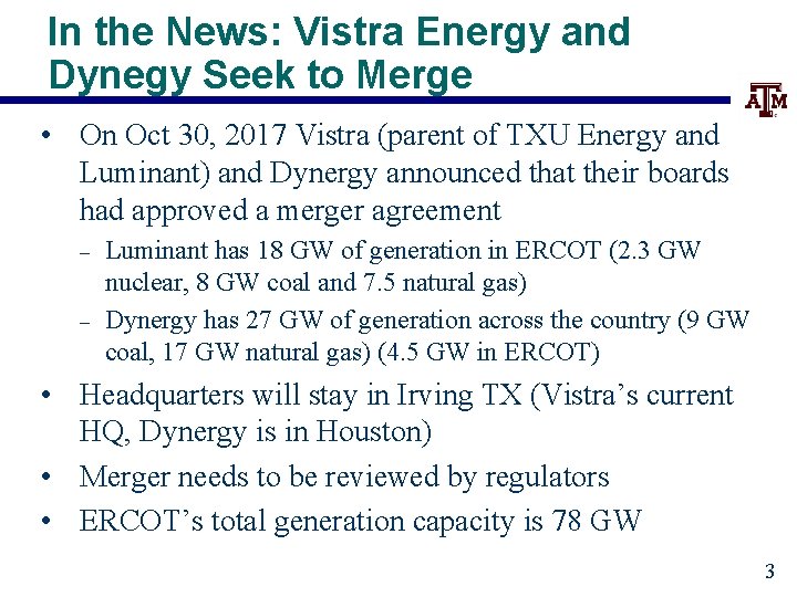 In the News: Vistra Energy and Dynegy Seek to Merge • On Oct 30,