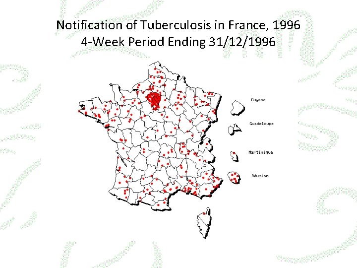 Notification of Tuberculosis in France, 1996 4 -Week Period Ending 31/12/1996 