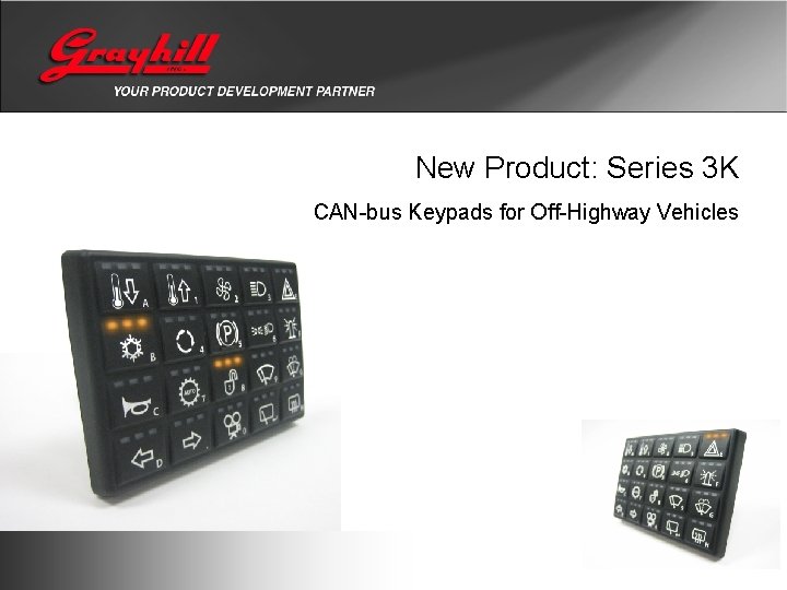 New Product: Series 3 K CAN-bus Keypads for Off-Highway Vehicles 