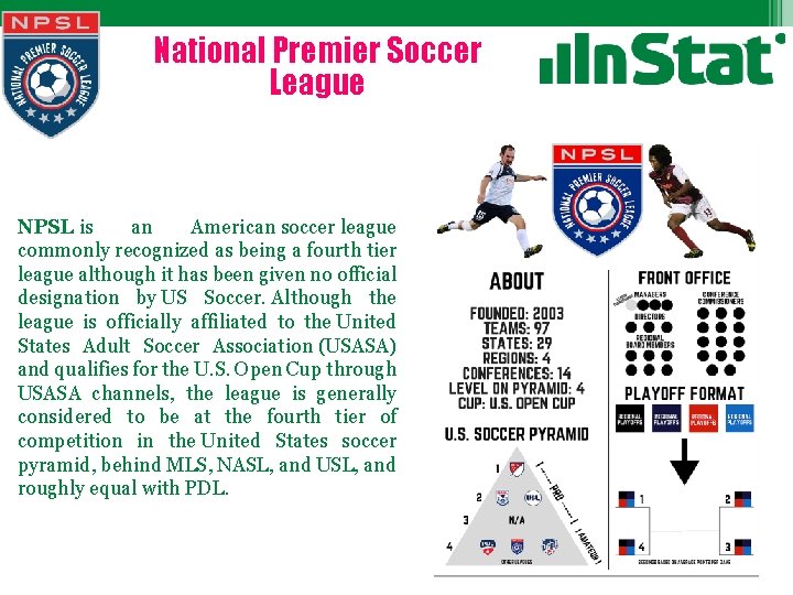 National Premier Soccer League NPSL is an American soccer league commonly recognized as being
