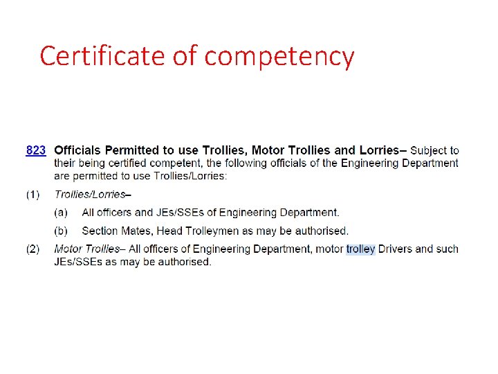 Certificate of competency 