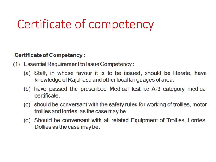 Certificate of competency 
