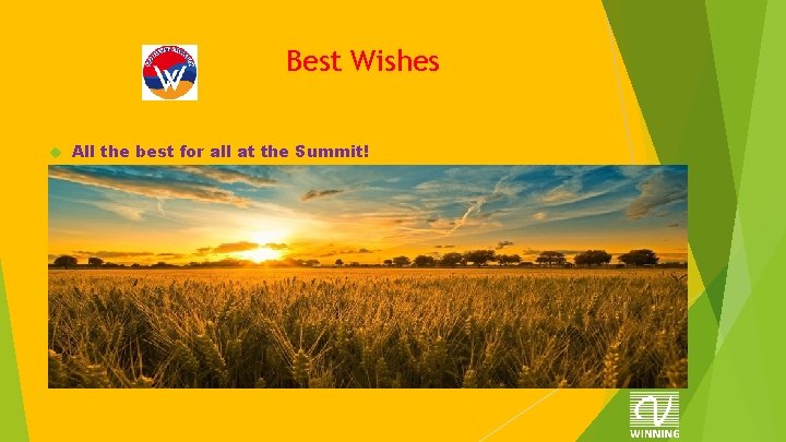 Best Wishes All the best for all at the Summit! 