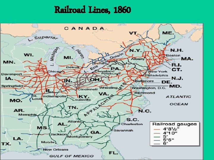 Railroad Lines, 1860 