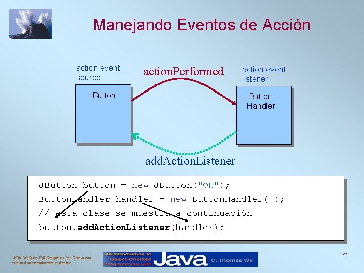 Manejando Eventos de Acción action event source action. Performed JButton action event listener Button Manejando Eventos de Acción action event source action. Performed JButton action event listener Button