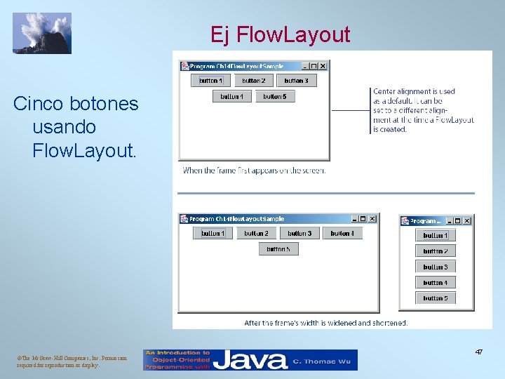 Ej Flow. Layout Cinco botones usando Flow. Layout. ©The Mc. Graw-Hill Companies, Inc. Permission Ej Flow. Layout Cinco botones usando Flow. Layout. ©The Mc. Graw-Hill Companies, Inc. Permission