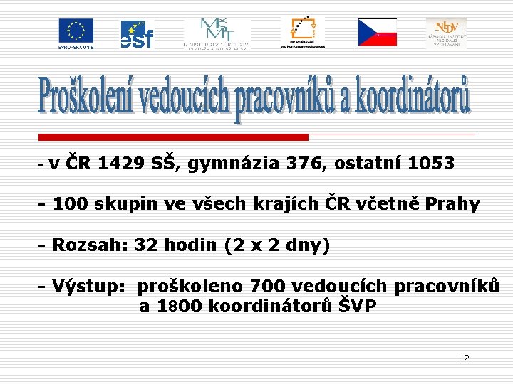 - v ČR 1429 SŠ, gymnázia 376, ostatní 1053 - 100 skupin ve všech