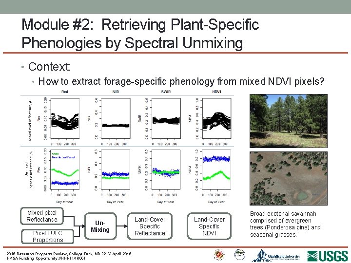 Module #2: Retrieving Plant-Specific Phenologies by Spectral Unmixing • Context: • How to extract