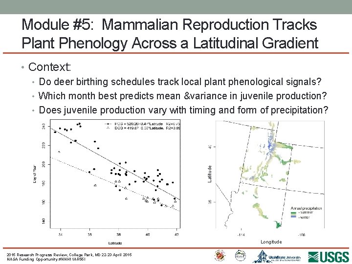 Module #5: Mammalian Reproduction Tracks Plant Phenology Across a Latitudinal Gradient Latitude • Context: