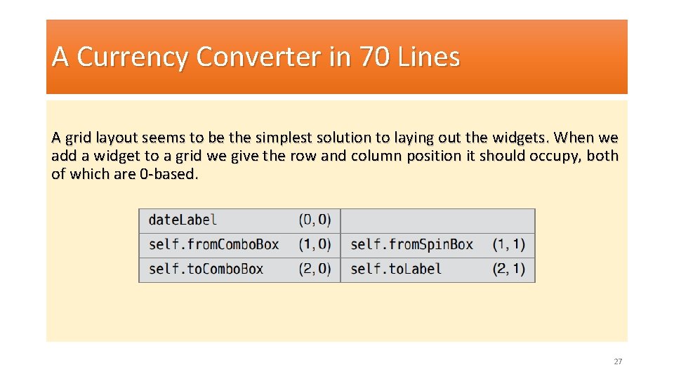 A Currency Converter in 70 Lines A grid layout seems to be the simplest