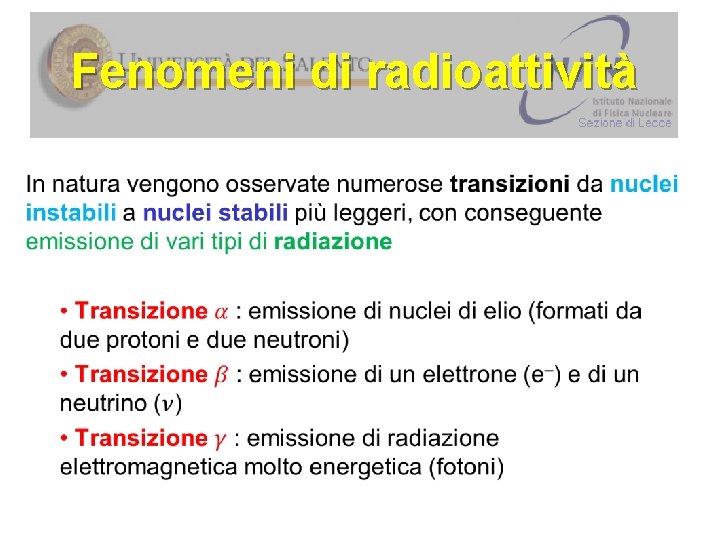 Fenomeni di radioattività 