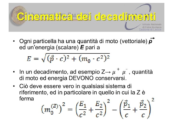 Cinematica dei decadimenti 