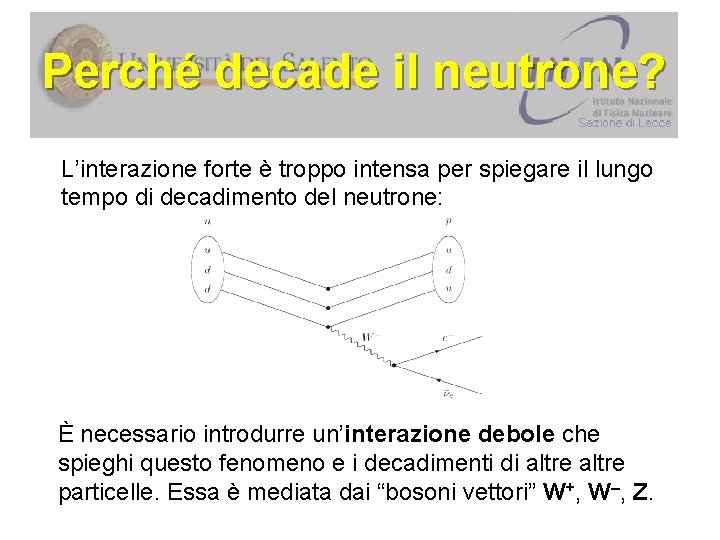 Perché decade il neutrone? L’interazione forte è troppo intensa per spiegare il lungo tempo