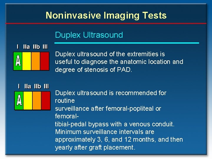 Noninvasive Imaging Tests Duplex Ultrasound Duplex ultrasound of the extremities is useful to diagnose