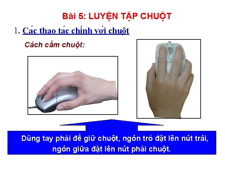 Bài 5: LUYỆN TẬP CHUỘT 1. Ca c thao ta c chi nh vơ