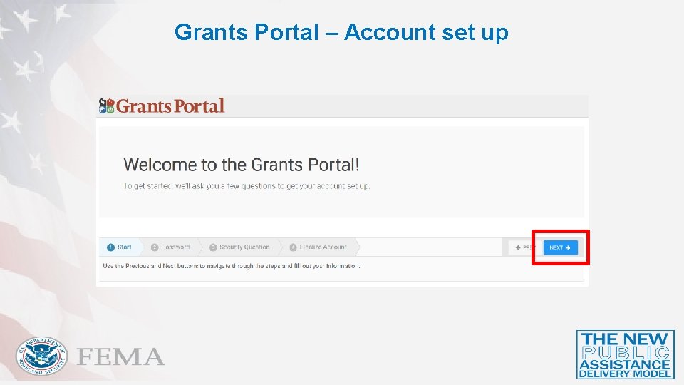 Grants Portal – Account set up 